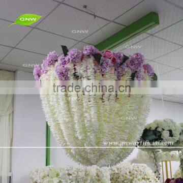 GNW FLD-Hanging161018-001 Latest Design Hot Sale Silk Artificial Flower Hanging Halo for Wedding Decoration photo-2