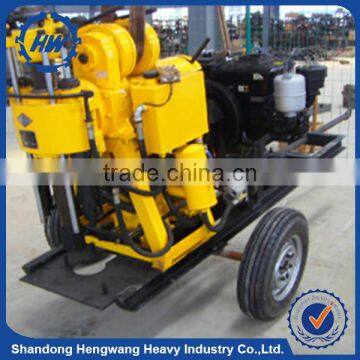 Trailer mounted type wheel portable 160m water well drilling rig