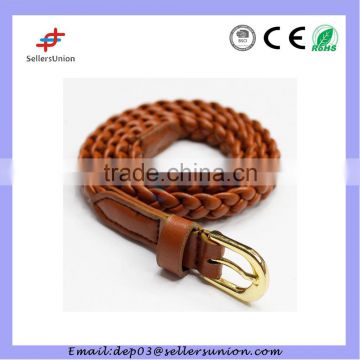 SO0829 Unique Brown Braided Waistband Belt Strap for Women Girls