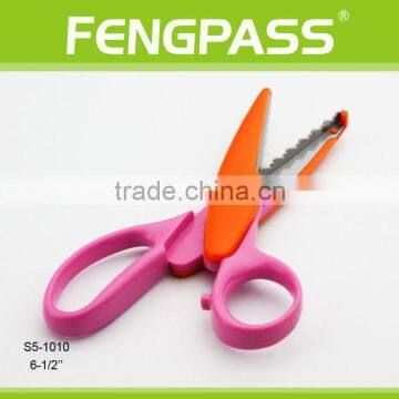 S5-1010 6.5 Inch 2Cr13 Stainless Steel Blade With Plastic Handle Zig Zag Scissors photo-3