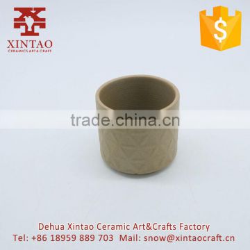 Flower hand carved Design Ceramic small Round Plant Pots For Succulent Plants