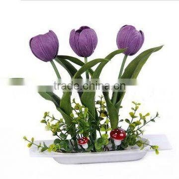 artificial flower tulip with ceramics pot