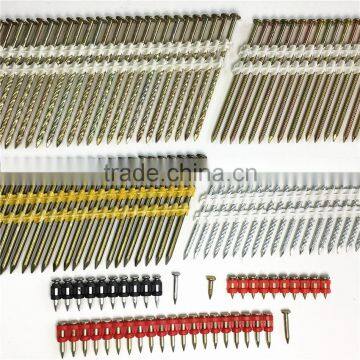 Chinese Factory Hot Sale 21/22 Degree framing Plastic Strip Nails for Africa market