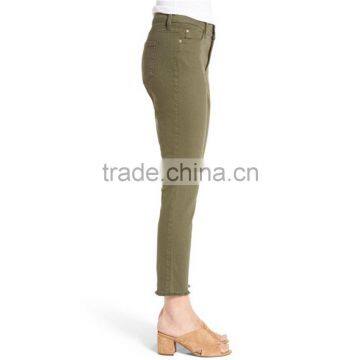 Nichelle Frayed Stretch Twill Ankle Pants photo-3