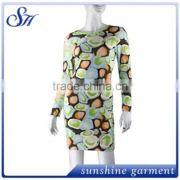 Hot Selling Milky Fabric Long Sleeve Printing Women Dress photo-2