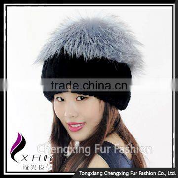 CX-C-244G 2016 New Products Hot Sale Handknitted Rex Rabbit Fur Cap Hat photo-2