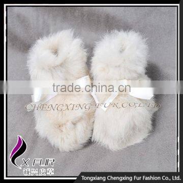 CX-SHOES-07E High Quality Rabbit Fur Soft Winter Warm Baby Shoes