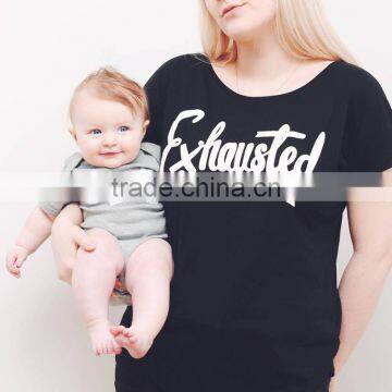 New Arrival Latest Design Baby Clothing Boutique Mother and Daughter Cotton Printing Sleeveless Wholesale Custom T Shirt photo-3