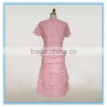 Fashion Feminine Short-sleeved Waist Was Thin Ladies Lotus Leaf Dresses and Church Suits photo-2