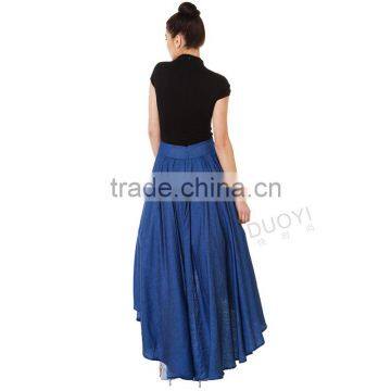 MGOO High Quality Cotton Women Vintage Blue Bow Skirts Front Short Back Long Skirt Princess Fashion 15146B618 photo-4