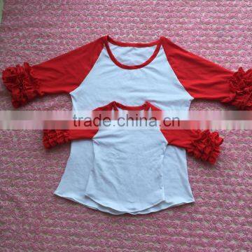 FLF-843 new products girls red icing top comfort colors t-shirts wholesale mommy and me boutique clothing 2016