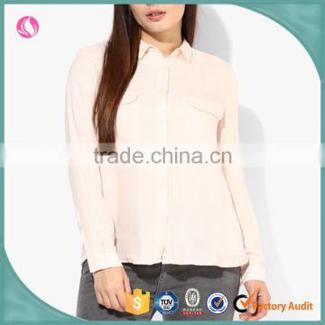 Woman Shirt Chiffon Breathable Pink Blouse Latest Shirt Designs For Women