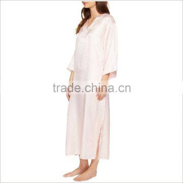 OEM Service Women Sleepwear V Neck Silk Nightgown photo-3