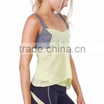 2016 Womens Fitness Gym Tank Top Sport Wear Deep Cut Gym Tank Top photo-4