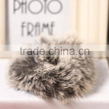 Real Rex Rabbit Fur Elastic Hair Bands Hair Bands Elastic Ties Ponytail Holder Hair Accessories for Women photo-5