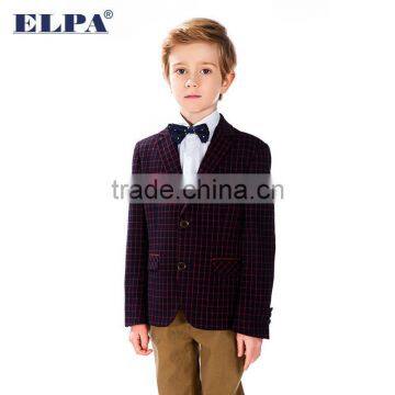 ELPA 2016 Style NXB0025 Boy Gender Plus Size Check Boy Blazer With Red Elbow Patch photo-2