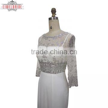 Custom Sheath Beading Appliques Wedding Dress photo-5