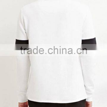 High Quality Black White Colorblocked Cotton-Blend Mens Collar Sweatshirt photo-3