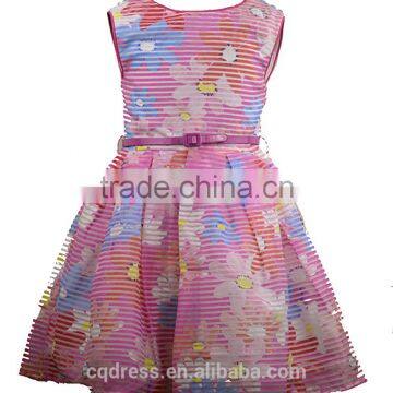 2017 Girl Flower Printing Dress for Children Frocks Designs
