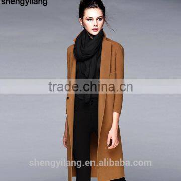 Women's Wholesale Wool Suit Collar Midi Long Coat photo-3