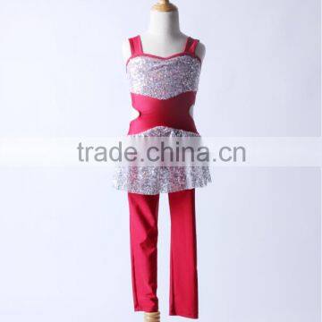 2017 Hot !!- teen girls dance wear-long pants dance jazz costumes