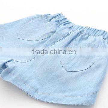 High Quality Flower Embroidery Summer Girls Denim Shorts photo-3