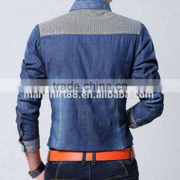 Discount Cotton Men Jeans Shirt Men Casual Shirt Slim Fit Long-Sleeves Denim Clothing photo-2