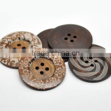 High Quality Scrapbooking 4 Holes Round Mixed 6cm Wood Sewing Buttons