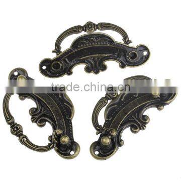Antique Bronze Pattern Carved Jewelry Cabinet Cupboard File Fancy Cabinet Box Handle Drawer Pull photo-3