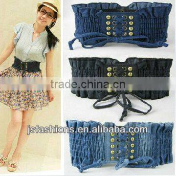 2013 Fashion wide jeans fabric elastic belt