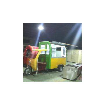 TELESCOPE Mobile Tricycle Bike Food Trailer Motorbike Food Cart Green Color Fast Food Caravan photo-3