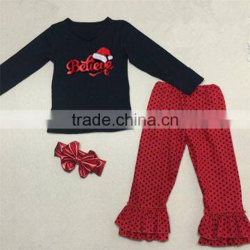 High performance special design christmas cap pattern ruffle clothing sets