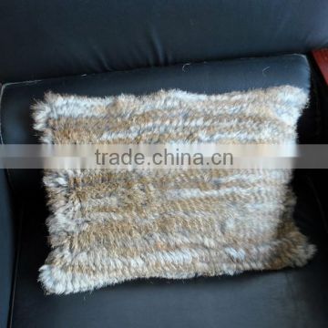 YR941Size 30*50cm Rabbit Knitted Fur Cushion Pillow