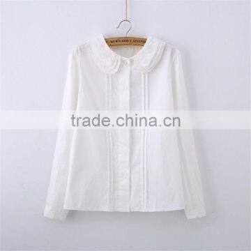 Latest Design custom women white cotton blouses