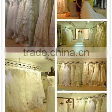 A-Line Straight Neck Strapless Ruffle Wedding Dress Bridal Gown AS28702 photo-5