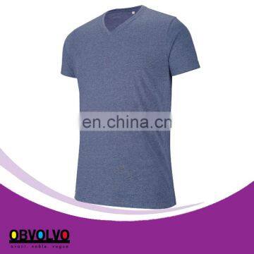 V-neck short sleeve melange t-shirt,mens t shirts