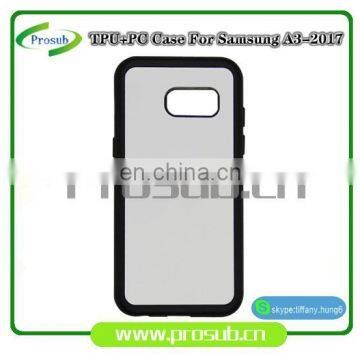 2d sublimation heat transfer PC +TPU silicon blank cell phone case for Prosub-A3-2017