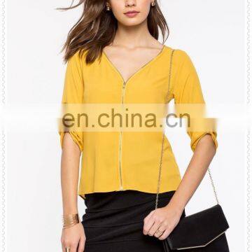 New Style Rounded Back Hem Women Daily Smart Casual Wear Blouse photo-2