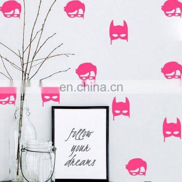 Superhero Mask Ins Style Vinyl Mini Wall Sticker Children Room Home Decoration Mural Roon Decal