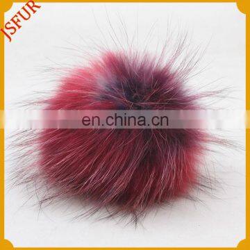 Top quality hot sale custom cute real raccoon fur colorful pompom