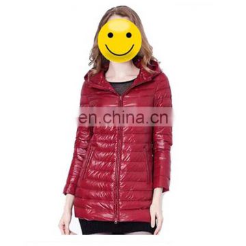 2017 newest woman long waterproof nylon shell down jacket