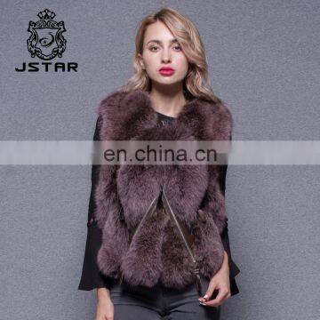 China lady genuine vest top selling real fox fur vests