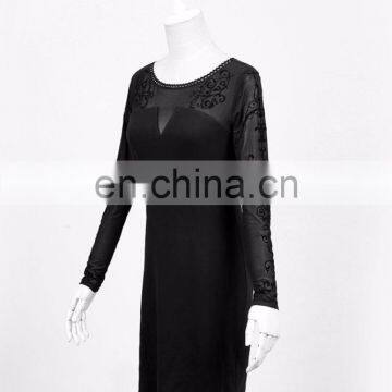 Punk Rave Gothic Fetish Black Slim Dress With Mesh Sleeves Q-215 photo-2