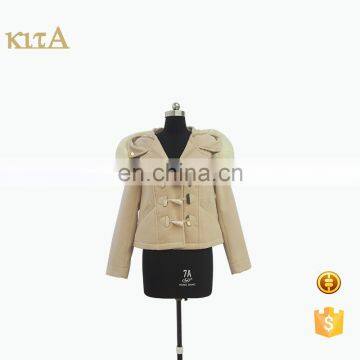 woman wool winter jackets with rabbit fur hood
