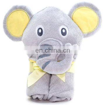 Custom 100% Bamboo Elephant Baby Bath Towel With Hood Beautiful Pink Girl Hooded Elephant Towel photo-6