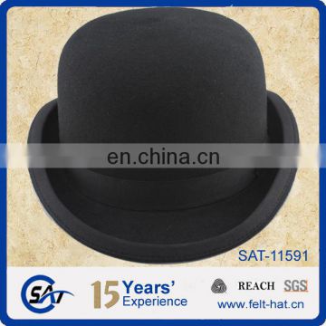 Men's Traditional 100% Australian Wool Felt Black Bowler Hat