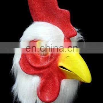 white Latex rooster Adults Mad Chicken cockerel Mask