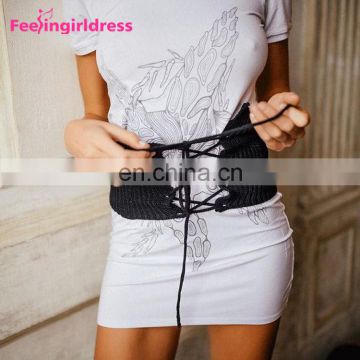 New Wide Waist Belt Custom Elastic Waistband Women Lace-Up Fashion Belt