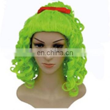 MCW-0377 Party Masquerade synthetic women Hot curly green Judge wig