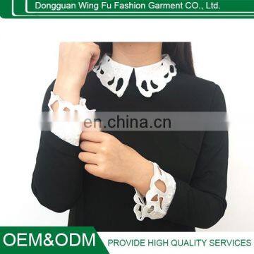 China Alibaba Wholesale OEM Washable Long Sleeve hollow lapel black dress